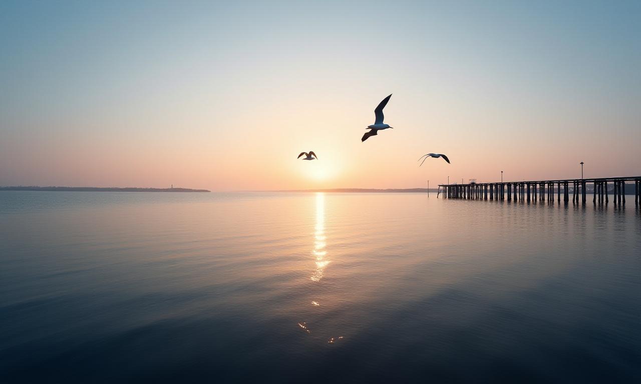Nordisk kystlinje med fugleliv